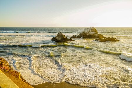 North Pacific Ocean Sutro baths Seal Rocksの写真素材