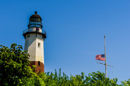 Montauk Point Lighthouse Long Island New Yorkの写真素材