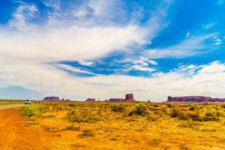 A road leading to Monument Valley, Kayenta Arizonaの写真素材