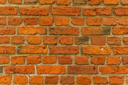 Old red brick wall textureの写真素材