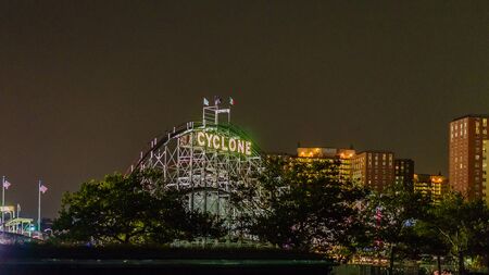 Coney Island Luna Park at night Brooklyn New Yorkのeditorial素材