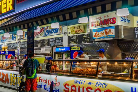 Coney Island Luna Park at night Brooklyn New Yorkのeditorial素材