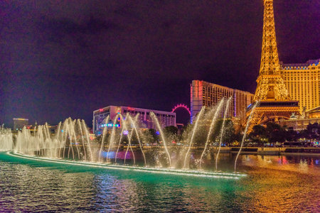 Las Vegas, USA - July, 2016 View of Las Vegas Strip at night in Nevada USA, summerのeditorial素材