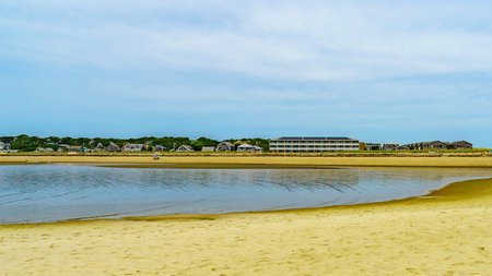 the beach on a clear summer day in Provincetown, Cape Cod, Massachusettsの写真素材