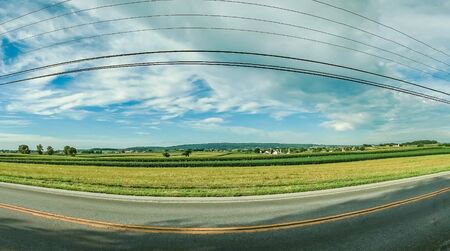 Amish country farm barn field agriculture in Lancaster, PAの写真素材