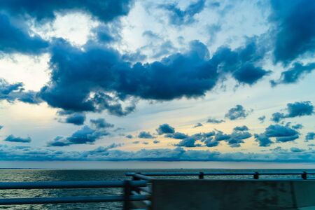 Chesapeake Bay Bridge Tunnel or Lucius J. Kellam Jr Bridge-Tunnel, Virginiaの写真素材