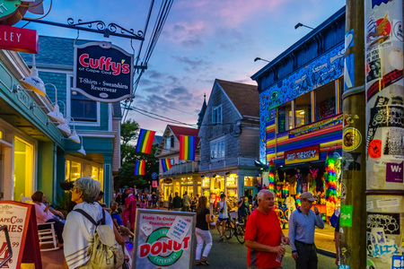 Provincetown Massachusetts August 2017 at the end of Cape Cod Provincetown has a large gay population of residents and tourists.のeditorial素材