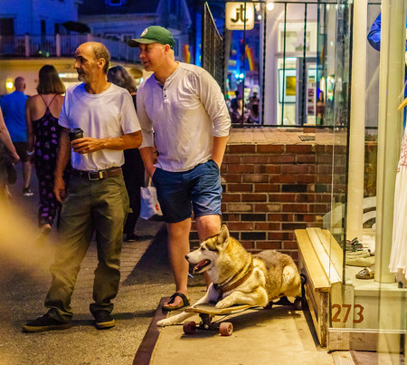 Provincetown Massachusetts August 2017 at the end of Cape Cod Provincetown has a large gay population of residents and tourists.のeditorial素材