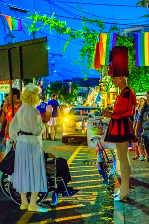 Provincetown Massachusetts August 2017 at the end of Cape Cod Provincetown has a large gay population of residents and tourists.のeditorial素材