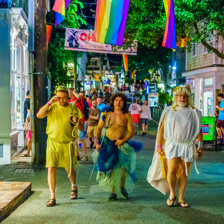 Provincetown Massachusetts August 2017 at the end of Cape Cod Provincetown has a large gay population of residents and tourists.のeditorial素材