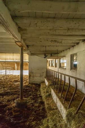 Amish country farm barn field agriculture in Lancaster, PAの写真素材