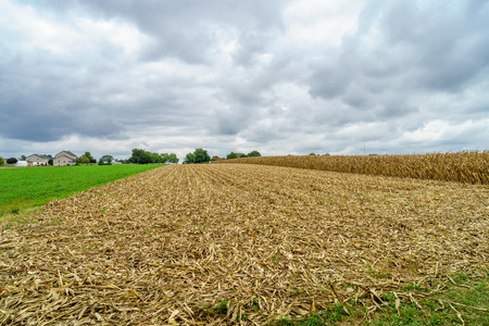 Amish country farm barn field agriculture in Lancaster, PAの写真素材
