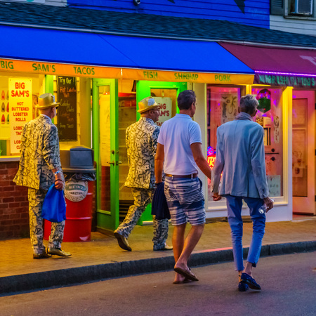 Provincetown Massachusetts US - August 13 2017 at the end of Cape Cod Provincetown has a large gay population of residents and touristsのeditorial素材