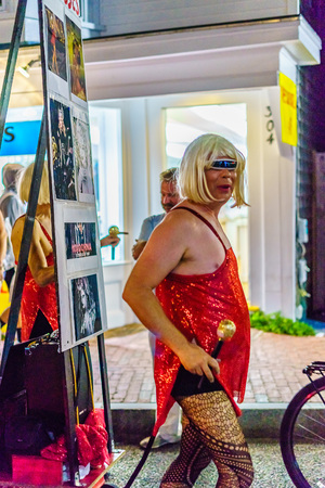 Provincetown Massachusetts US - August 14 2017 at the end of Cape Cod Provincetown has a large gay population of residents and touristsのeditorial素材
