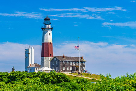 Montauk Point Lighthouse Long Island New York USの写真素材
