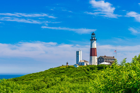 Montauk Point Lighthouse Long Island New Yorkの写真素材
