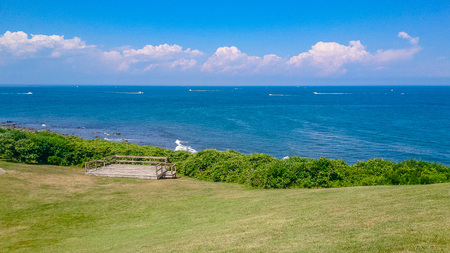 Montauk Point Lighthouse Long Island New Yorkの写真素材