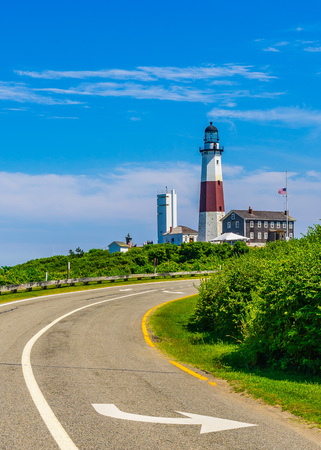 Montauk Point Lighthouse Long Island New Yorkの写真素材