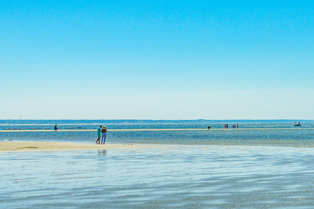 the beach on a clear summer day in Provincetown, Cape Cod, Massachusettsの写真素材