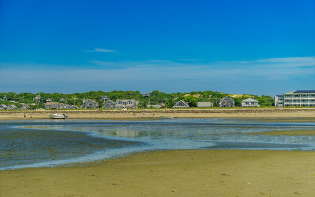 Beach on a clear summer day in Provincetown, Cape Cod, Massachusettsの写真素材