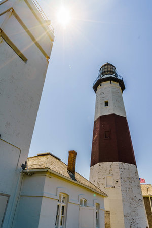 Montauk Point Lighthouse Long Island New York USの写真素材