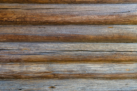 Horizontal wood background from planed logsの写真素材