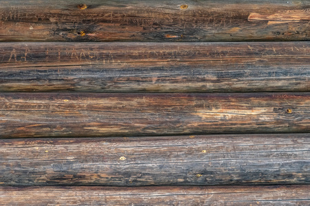 Horizontal wood background from planed logsの写真素材
