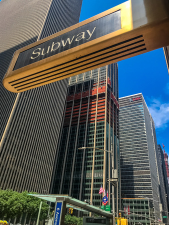 New York City, Manhattan, United States -July, 2018 streets, building and people of Manhattan.のeditorial素材