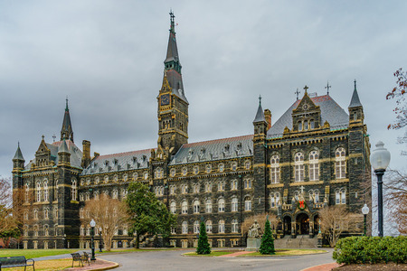 Healy Hall, at Georgetown University, in Washington, DC.の写真素材