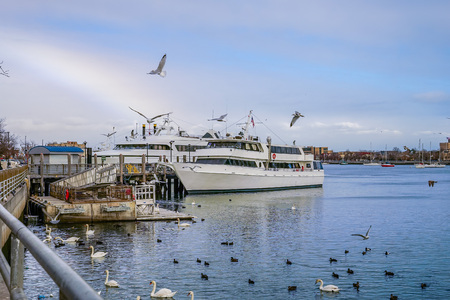 Sheepshead Bay, Brooklyn, US - Ocean Avenue Footbridge.の写真素材