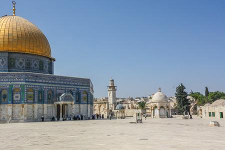 Dome of the Rock Islamic Mosque Temple Mount, Jerusalem, Israel, Middle Eastの写真素材