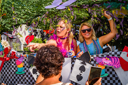 Provincetown, Massachusetts US - August 22, 2019 People walking in the Annual Provincetown Carnival...