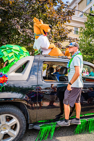 Provincetown, Massachusetts US - August 22, 2019 People walking in the Annual Provincetown Carnival...