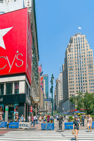 Manhattan, New York, USA - August 19, 2019 Historic Macy's Herald Square at 34th St. in NYC .のeditorial素材