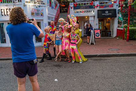 Provincetown Massachusetts USA August 21, 2019 at the end of Cape Cod Provincetown has a large gay population of residents and tourists.のeditorial素材