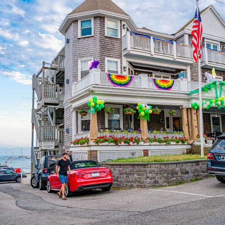 Provincetown Massachusetts USA August 21, 2019 at the end of Cape Cod Provincetown has a large gay population of residents and tourists.のeditorial素材