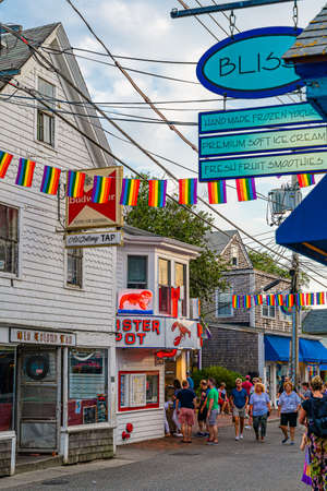 Provincetown Massachusetts USA August 21, 2019 at the end of Cape Cod Provincetown has a large gay population of residents and tourists.のeditorial素材