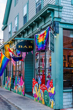 Provincetown Massachusetts USA August 21, 2019 at the end of Cape Cod Provincetown has a large gay population of residents and tourists.のeditorial素材