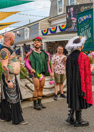 Provincetown Massachusetts USA August 21, 2019 at the end of Cape Cod Provincetown has a large gay population of residents and tourists.のeditorial素材