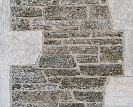 Multi Color Treated Brick Stone Surface Background, New Jersey, USA.の写真素材