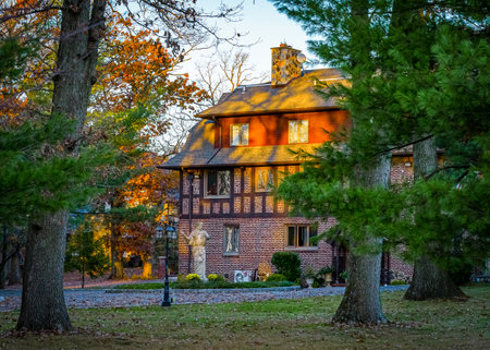 Essex County Kip s Castle Park, NJ - November 9, 2020: Kips Castle New Jersey, USAのeditorial素材