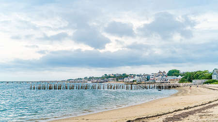 Ships and boats in the Provincetown Marina Cape Cod Provincetown MA USの写真素材