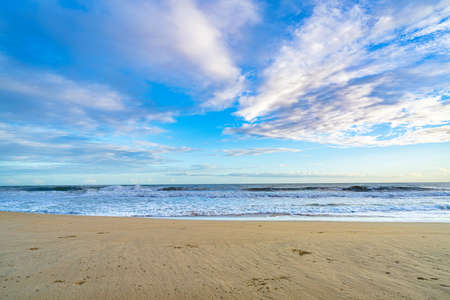Sunrise at Playa Cocles, beautiful tropical Caribbean beach, Puerto Viejo, Costa Rica east coastの写真素材
