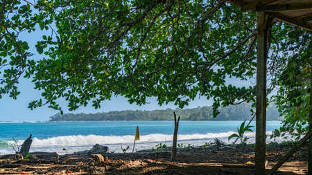 Cahuita National Park, beautiful tropical Caribbean beach, Cahuita, Limon province, Costa Rica east coastの写真素材