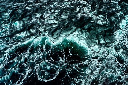 Seething atlantic sea water with foam Cape Codの写真素材