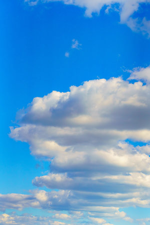 White cloud on blue sky in New York, USA, background, weather.の写真素材