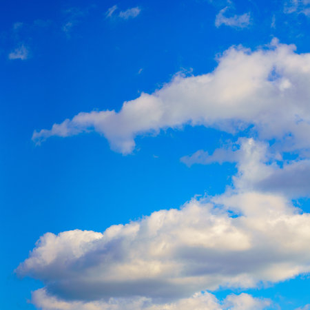 White cloud on blue sky in New York, USA, background, weather.の写真素材