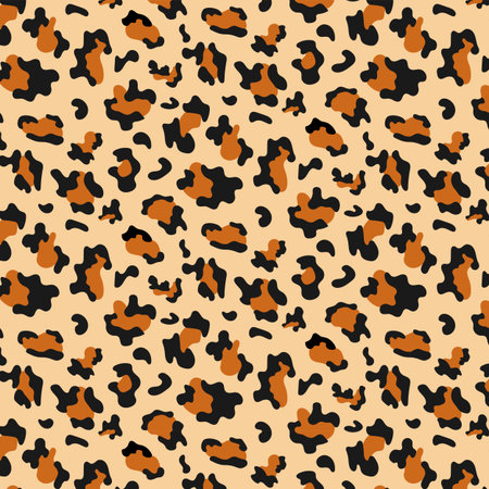 Leopard seamless background for decor, fabric, textile. vector illustration.
