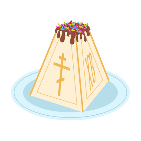 Easter dessert, cottage cheese Easter. vector illustration.のイラスト素材