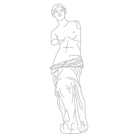 Greek antique statue of a woman. Vector illustrationのイラスト素材